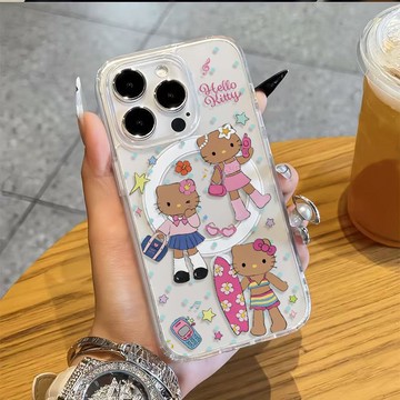 免運+隔日🚚 Magsafe磁吸手機殼 黑皮長腿Kitty 蘋果17promax 16 15plus 14 13 12