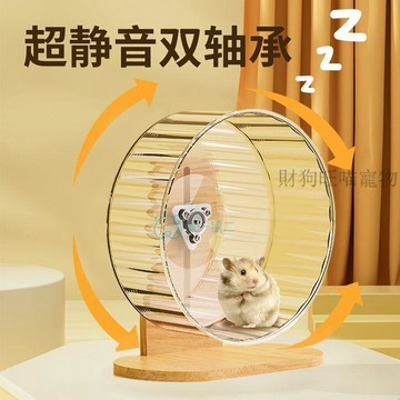 💕在臺出貨🔥倉鼠跑輪靜音無聲金絲熊跑步運動造景玩具大號滾輪帶支架寵物用品