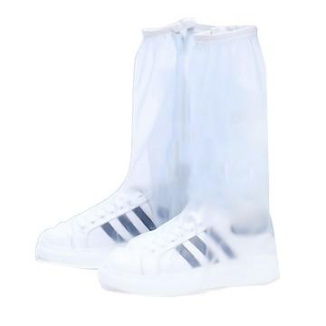 利雨 高筒防雨鞋套  防水防滑耐磨PVC材質  XXL 白色  1雙