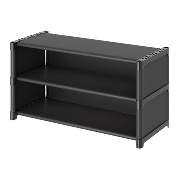 AHOYE 大容量開放式3層秒收納鞋櫃/床底鞋櫃/鞋子收納架/拖鞋架  黑色  1個