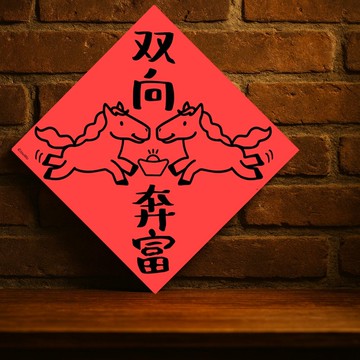 現貨免等【馬年雙向奔富】台灣製原創設計春聯 紅包袋