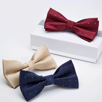 拉福，兒童領結糾糾點點小紳士專用領結(銀絲點點)