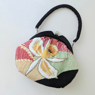 復古 串珠包 黑色 鳶尾花 花菖蒲 派對包 宴會包 手工 串珠刺繡 復古風