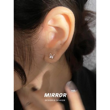 小麋人「銀翼新生」925純銀小巧蝴蝶耳釘女耳環耳飾小眾設計簡約