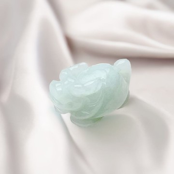 【吉祥‧長壽】冰綠飄花龍龜擺飾 | 天然緬甸玉翡翠A貨 | 送禮