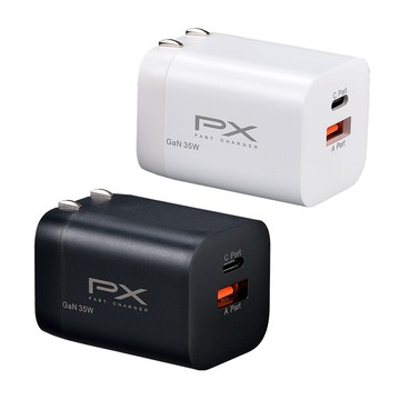 PX 35W瓦 充電頭 氮化鎵 充電器 快充頭 蘋果 三星 iphone 手機 平板 筆電 充電線 iPhone17 (PWC-3511W/B)
