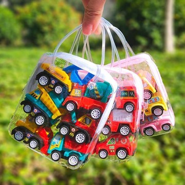 【臺灣-出貨】卡通迷你慣性回力車套裝玩具工程車模型禮品消防車仿真兒童玩具IO08