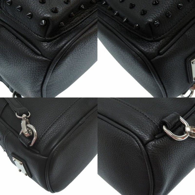 新品 フィリップ プレイン スカル スタッズ レザー リュック バック