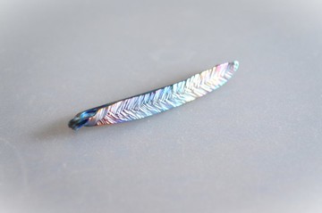 鈦金屬領帶夾・裝飾羽毛純鈦領帶夾 56mm・接單訂製