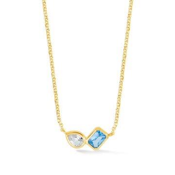 Blue & White Topaz Duo Tutti Frutti Necklace