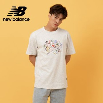 【New Balance】標籤短袖上衣_男性_淺灰色_MT53905AHH
