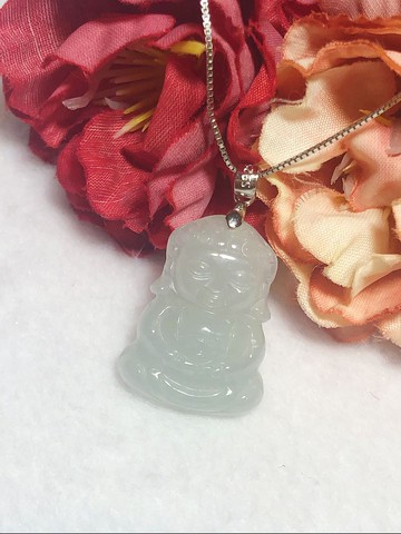 多寶晶石/天然翡翠寶寶佛/冰種/兒童玉珮/小孩玉/保平安/孕婦必備