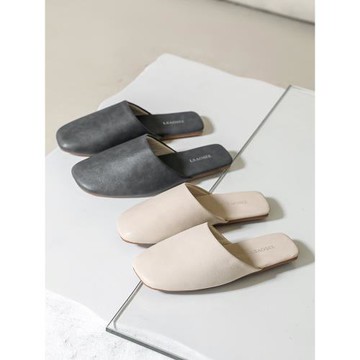 時尚簡約情侶PU皮涼拖鞋女靜音牛筋底包頭防滑高級感啞光皮拖夏天