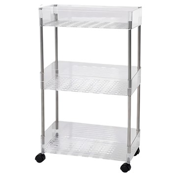 Life Plus Home 現代簡約多功能多層透明收納推車/化妝品收納架/置物架 18cm  透明色