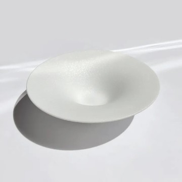 【303好食好物】有田燒 日本 雪花釉 波浪斗笠碗盤-雪色