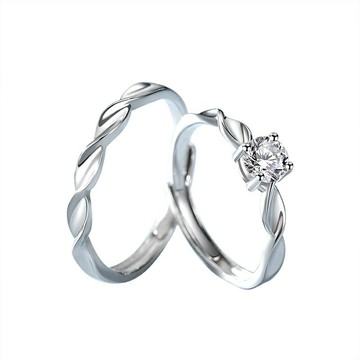 925純銀戒指情侶對戒(一對)-無限與永恆的愛開口戒生日情人節禮物男女飾品74dw46【獨家進口】【米蘭精品】