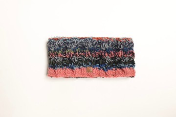 極暖/灰粉雜線配色麻花純羊毛線手工編織保暖絨毛防風髮帶運動頭