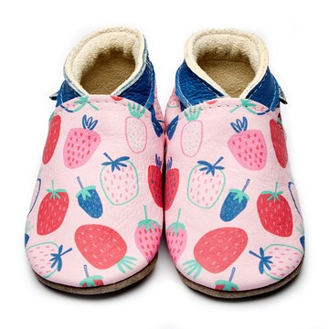 英國Inch Blue - 真皮手工寶寶鞋-莓果樂園