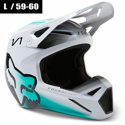FOX '23 V1ヘルメット トキシック/ホワイト-Lサイズ 【送料サービス】