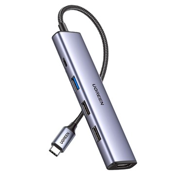 UGREEN 綠聯 五合一Type-C集線器  灰色  1個