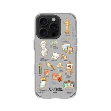 iPhone 16 Pro Clear Case（相機按鈕） 透明 - 大人の図鑑 - 畫材編_圖鑑風