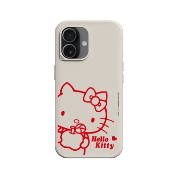 iPhone 17 SolidX 貝殼灰 - 三麗鷗-Hello Kitty - 簡約系列-蘋果咬一口