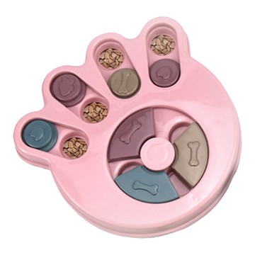 寵物益智藏食盤 - 爪印 PP材質 光滑耐咬  粉色  1個