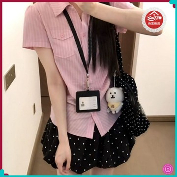 🎀新款上市🎀甜美溫柔通勒粉色襯衫女學生顯瘦上衣設計感波點ins半身裙一整套 DNT6