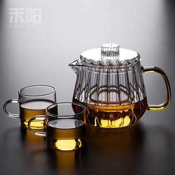 禾陽 耐熱玻璃煮茶壺家用茶水分離泡茶壺加厚過濾泡茶器花茶單壺