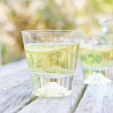 日本 田島硝子 日本製富士山雕花威士忌杯 花火