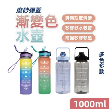 出清價售完不補 水壺 1000ml 2000ml 健身運動水壺 彈蓋 帶吸管彈蓋水壺 亨好購物 開發票 超大容量水壺