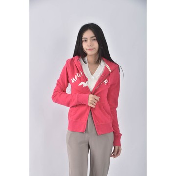 (S) hollister連帽粉色外套二手衣