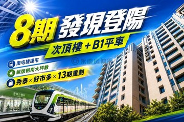 發現登陽｜八期四房平車｜次頂樓｜好市多捷運站｜台中市南屯區海德街