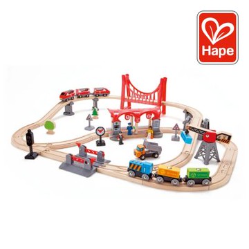 奇哥官方旗艦 德國Hape 忙碌的城市軌道火車組