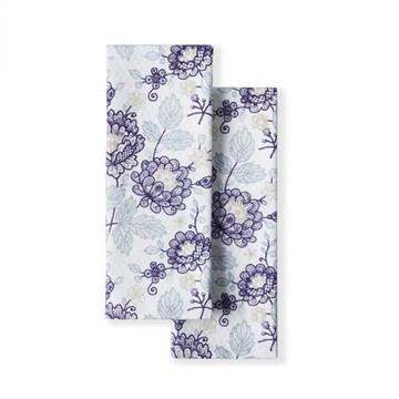 Martha Stewart Essentials Town and Country Kitchen Towel Set Embellished Floral 2 Towels