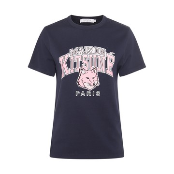 Maison Kitsune - Navy Cotton Campus Fox T-shirt