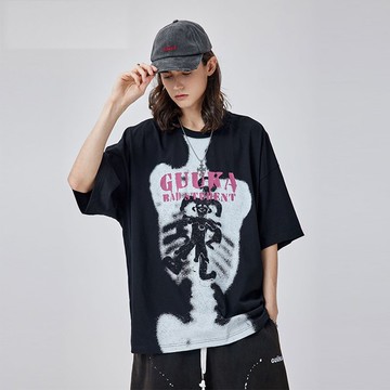 夏季廓形短袖T恤  男士印花上衣