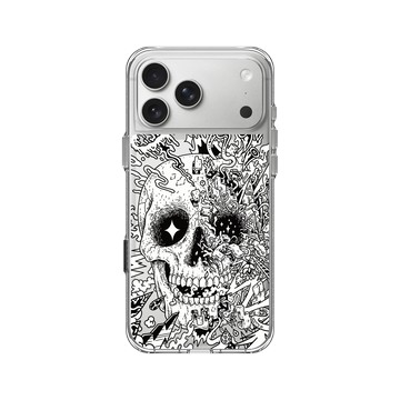 iPhone 17 Pro Max Clear Case（相機按鈕） 透明 - Ted Leonid Melendres - Rebirth Skull 重生的骷髏