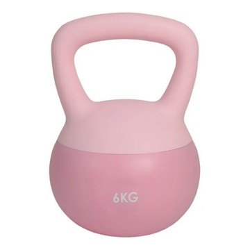 軟壺鈴 PVC軟材質 內置細鐵砂 防滑握把  粉色  6kg  1個