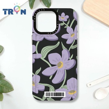 TRON IPHONE 16 PRO MAX 平塗手繪花朵B款 防摔 MAGSAFE 磁吸 太空載具殼 透白 手機殼