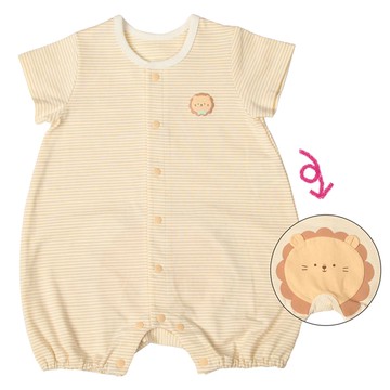 akachan honpo - 短袖兔裝-吸水速乾 動物造型屁屁-黃色