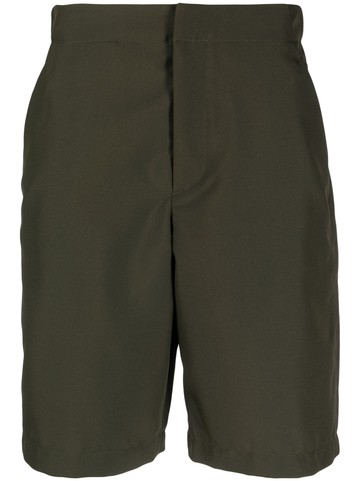 OAMC - elasticated-waistband cotton shorts - men - Cotton/Polyester - S - Green