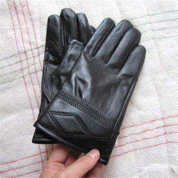 沖冠出廠價熱銷（純皮分指手套）男用黑色真皮薄型羊皮手套質量好