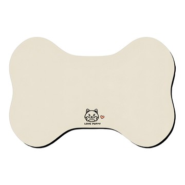 毛皇上 造型硅藻泥地墊 90 x 60cm  米白骨頭 米白色  1個