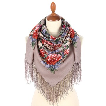 正宗 Павло́во Поса́д 俄羅斯披肩 絲巾 柔軟 100% 羊毛 89x89 公分 2009-3