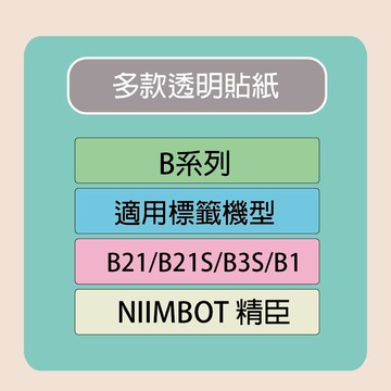 【NIIMBOT 精臣】 標籤機 打印機 專用 透明 貼紙 B21/B21S/B3S/B1 適用 /捲 B系列-多款可選