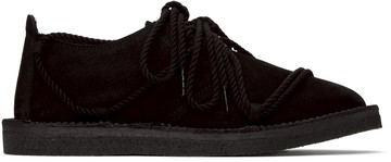 Y's 黑色 Nubuck Leather Random Rope 乐福鞋