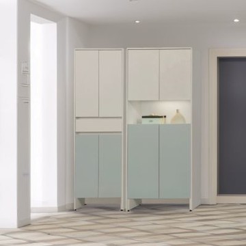 文創集 卡黛2.7尺四門玄關櫃/高鞋櫃(內置LED氛圍燈)-80x40x194-cm免組