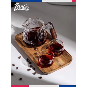 Bincoo豎紋分享壺套裝一壺兩杯手沖咖啡套裝玻璃單品咖啡品鑒杯子