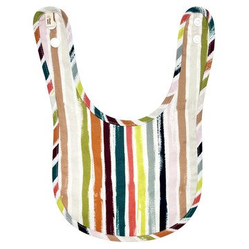 Plum Kids - 雙層豆豆圍兜-水彩線條